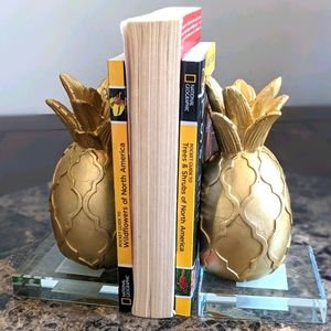 SOLD**""Gold Pineapple Bookends